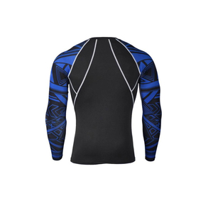 Rashguard imprimé personnalisé à manches longues blanc et noir et Bjj Rash Guard pour homme - Product Image 5