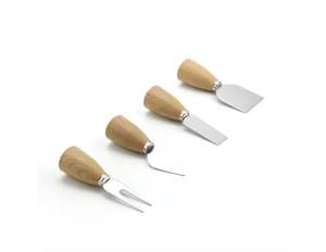Usine en acier inoxydable avec manche en bois fromage épandeur couteaux ensembles vaisselle couverts dernier 18/8 métal couteau à fromage couverts - Product Image 1