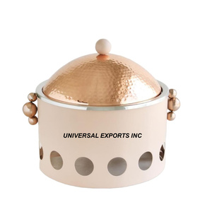 Metal Food <b>Warmer</b> Premium Quality Handmade Designer Casserole Round Shape Luxury New Metal Hotpot - Product Image 3