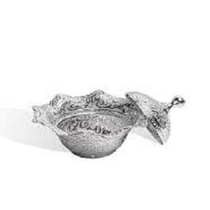 Bol de service élégant pour la maison hôtel Restaurant bol de nourriture couleur argent design moderne métal noyer Fruits secs bols de service de salade - Product Image 5