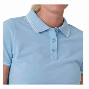 Vente directe d'usine T-shirt polo vierge souple en coton pour femmes Polo de golf côtelé à col montant 100% coton Tie Dye polo pour femmes - Product Image 3