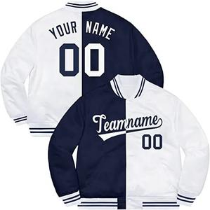 แจ็กเก็ตกันลมของผู้ชายน้ำหนักเบาสำหรับฤดูใบไม้ผลิเสื้อเบสบอลตัวหนังสือสีแดงวัสดุขน100% ออกแบบโลโก้ได้ตามต้องการ - Product Image 6