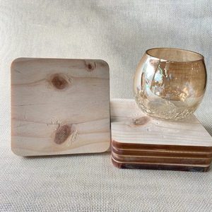 Personalized Handcrafted Wooden Drink Coaster Set Handmade Epoxy Square Resin Coaster Set Eco Friendly Heat Resistance Non Slip - Product Image 3