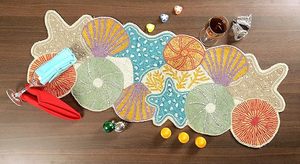 Christmas Decorative and Leaves Design Beaded <b>Runner</b> Placemat <b>Dining</b> <b>Table</b> Fancy Mat Handmade Decorative <b>Runners</b> for Wedding - Product Image 6