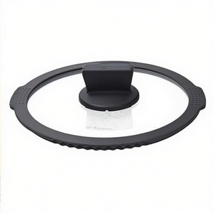 Ambiziosa Glass <b>Pot</b> <b>Lid</b> 16 Cm Transparent Grey Silicone Rim Dishwasher Safe For Soup Stock <b>Pots</b> - Product Image 2