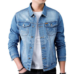 Vestes en jean décontractées pour hommes avec tissu lavé à l'acide ODM Supply Puff Printing Button Décoration avec option multicolore - Product Image 1