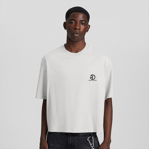 Camiseta de poliéster de 300g de corte Regular de peso pesado, gráfico personalizado, secado rápido, recortada en blanco para hombre - Product Image 5