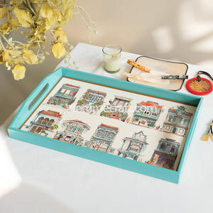 Bandeja de laca de lujo de estilo singapurense, decoración y vajilla multifuncional para el hogar, MOQ bajo, venta al por mayor de artesanía de Vietnam - Product Image 1