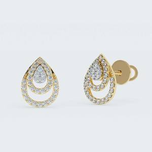10k Or Massif Coupe Ronde Lab Grown Diamant Boucles D'oreilles Vis Retour Boucles D'oreilles Lab Diamant Halo Boucles D'oreilles CVD Diamant - Product Image 3