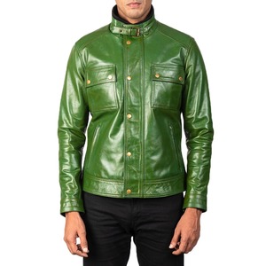 Blouson d'aviateur à capuche en cuir véritable entièrement personnalisé pour hommes, col montant, fabriqué au Pakistan au printemps - Product Image 1