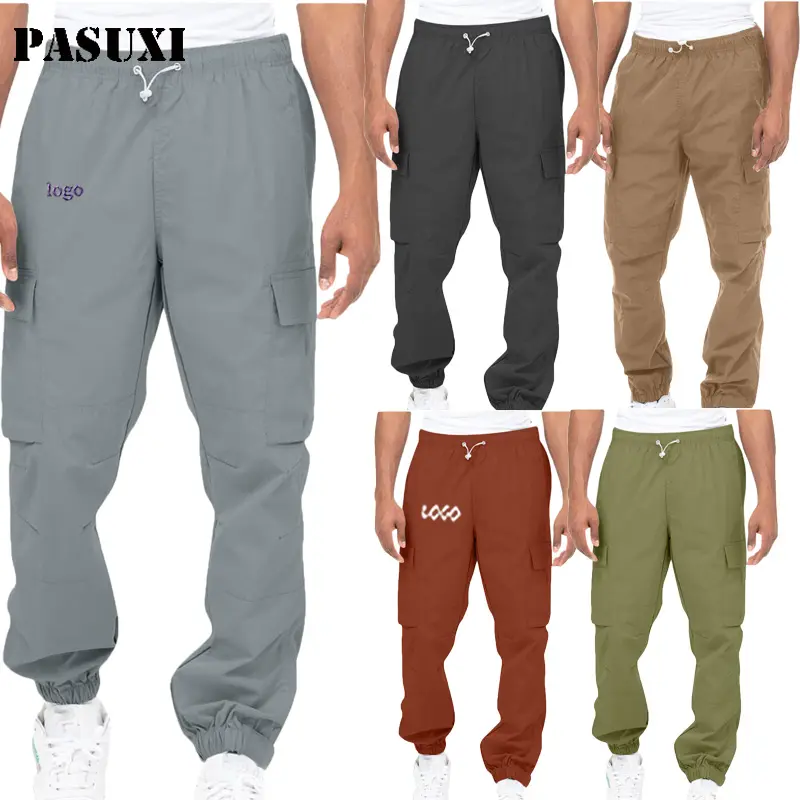PASUXI Wholesale Straight Trousers Casual Cargo Work Pants Long Pants Work Wear Pantalons Pour Hommes For Men
