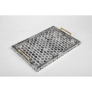 Plateau de service en incrustation d'os artisanal de la meilleure qualité du fabricant direct plateau de Table basse décoratif personnalisé Logo de l'Inde fabriqué en Inde - Product Image 3