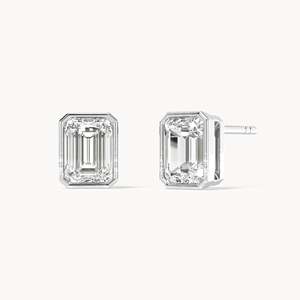 Pendientes de Diamantes con Bisel de Esmeralda - Product Image 6