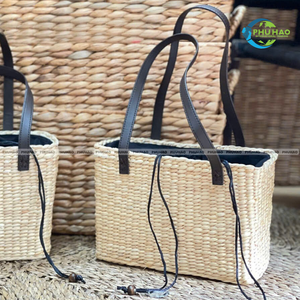 Sac fourre-tout en jonc de mer naturel de qualité supérieure, peint à la main, grande capacité, style pique-nique, artisanat vietnamien, artisanat en osier PHU HAO - Product Image 4