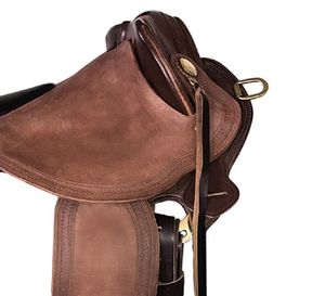 Selle occidentale anglaise de haute qualité selle en cuir durable avec sculpture usinée à la main selle de course de baril d'équitation - Product Image 3
