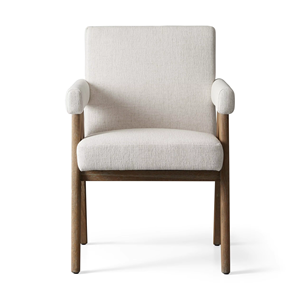 Fauteuil moderne avec cadre en bois et revêtement en tissu - Product Image 1