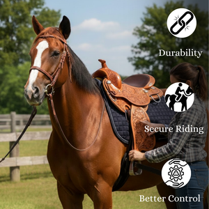 Selle de course de baril de cheval en cuir occidental de qualité supérieure - Product Image 3