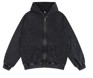 Sudadera con Capucha para Hombre, de Algodón y Poliéster, con Cierre Completo, Color Sólido, Teñido Liso, para la Temporada de Invierno - Product Image 6