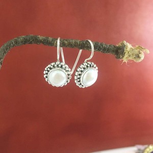 น่ารัก2022ของขวัญวาเลนไทน์สไตล์หรูหราสีขาวสดน้ำมุกพลอย925เงินสเตอร์ลิงผู้หญิงลดลงต่างหูมุกต่างหู - Product Image 6