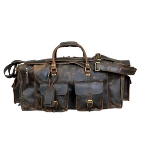 กระเป๋า Duffle หนังหนักขายส่งที่ขายดีที่สุดสําหรับจัดเก็บยิมและใช้ในการเดินทางจากผู้ส่งออกชาวอินเดีย - Product Image 1