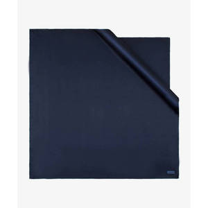 Navy Blue Satin Silk Luxury <b>Square</b> <b>Scarf</b> - Product Image 1