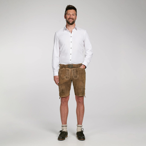 Costume allemand traditionnel pour hommes respectueux de l'environnement en daim de vachette Lederhosen décoration Vintage jarretelle solide bavarois Shorts - Product Image 3