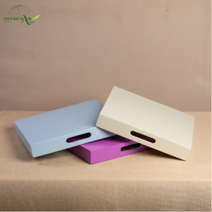 Plateau de service carré en bambou tressé laqué fait main - Écologique, imperméable, durable, léger, personnalisable, portable - Product Image 3