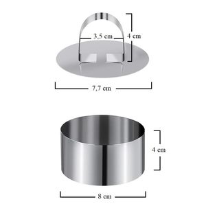 Set 6 in acciaio inox 8cm frese per pasticceria utensili per torte Mousse dessert Tartare-cucina accessori per cucina - Product Image 2
