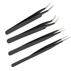 Pinzas de volumen de etiqueta privada Punta de fibra pinzas de Punta inclinada de acero inoxidable Pinzas de extensión de pestañas de volumen - Product Image 5