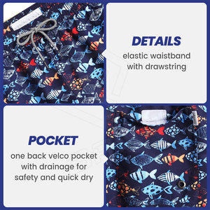 Shorts de Baño para Hombre, Cintura Elástica, Cordón Ajustable, Ecológicos, 100% Algodón, Impermeables, Resistentes al Viento, para Playa, Correr, Verano - Product Image 4