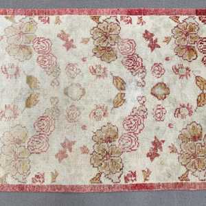 Vintage Turkish Rug 2.4x4.5 ft (73x138 cm), <b>Red</b> Plants & trees <b>Wool</b> Rug - Product Image 3