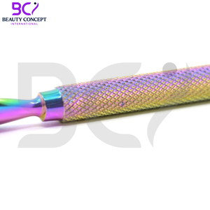 Poussoir à cuticules à double extrémité finition arc-en-ciel en acier inoxydable de la plus haute qualité Faites vos propres poussoirs à cuticules les plus récents - Product Image 3
