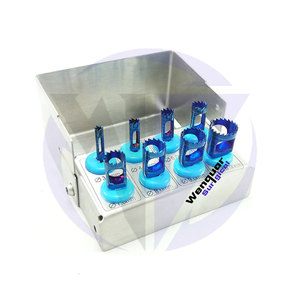 Factory Wenquar Precio al por mayor Kit de taladros de trépano de 8 piezas Juego de fresas quirúrgicas de implantes dentales con instrumentos de soporte - Product Image 1