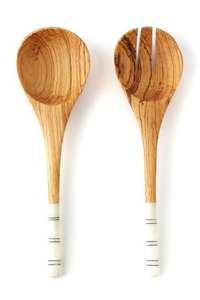 Cuillère et fourchette à manche personnalisé en résine multicolore ustensiles de table ensemble de serveurs à salade en bois d'acacia/mangue pour ustensiles de cuisine - Product Image 5