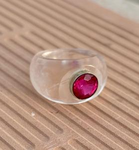 Natural Crystal Quartz Gemstone <b>Ring</b> Beautiful Statement <b>Ring</b> Unique Hand Carved Crystal Quartz Jewelry <b>For</b> Women And <b>Men</b> - Product Image 5