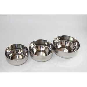 New Arrival Top Quality <b>Stainless</b> <b>Steel</b> <b>Bowl</b> Silver Mirror Polished Set of 3 With Holding Tray - Product Image 5