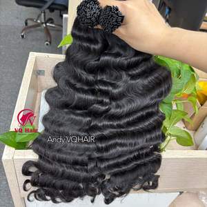 Top Trending One Donor Virgin VIP Sin procesar Deep Wave Ktips Puntas planas Cutical Aligned Raw Extensiones de cabello vietnamita - Product Image 1