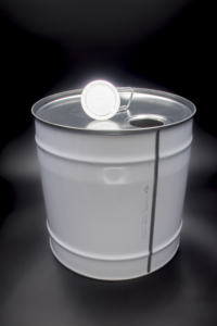 Best Quality 19,7 lt. diameter 300 x 310 mm customizable tinplate cylindrical <b>drum</b> with handle and pouring hole - Product Image 4