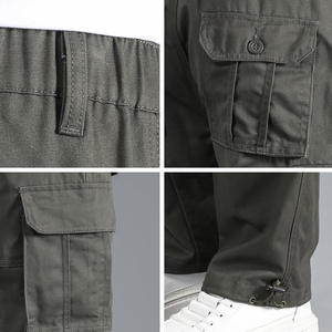 Logotipo personalizado Streetwear Hombres Oversized Cargo Jogger Pantalones de pista de pierna ancha Baggy Cargo Hombres - Product Image 3
