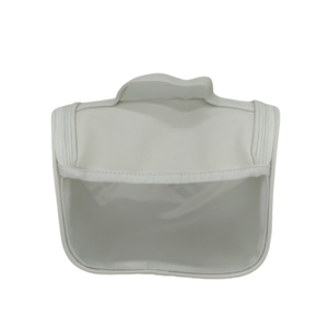 Bolsa de cosméticos de maquillaje personalizada de viaje con logotipo personalizado, bolsa de cosméticos de maquillaje de material de PU blanco con cremallera hecha en Vietnam - Product Image 2