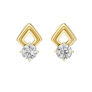 Boucles d'oreilles en diamant de laboratoire rond brillant de 2,5 carats, clarté VVS-VS EF, or 18 carats, 14 carats, 10 carats et argent 925, rose, jaune, blanc - Product Image 1