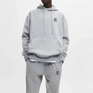 Chándal de pierna recta de gran tamaño de alta calidad Chándal de lana de tecnología en blanco con estampado de hojaldre personalizado - Product Image 5