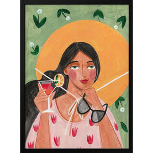 Mujer Bohemia Abstracta Moderna con Material de Papel de Cóctel - Product Image 2