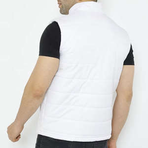 Haute qualité hiver vêtements de plein air couleur unie gilet bouffant avec col montant recouvert fermeture éclair style bulle - Product Image 4