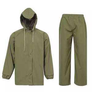 Conjunto de lluvia duradero y elegante, trajes de lluvia para hombres y mujeres, abrigos de lluvia transpirables impermeables con llamativo reflectante - Product Image 1