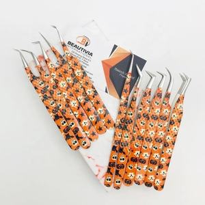 แหนบต่อขนตาสแตนเลสเคลือบกระดาษแบบกำหนดเองแหนบปลายแหลมแบบยั่งยืนฉลากส่วนตัว - Product Image 1