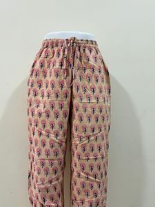 Pantalon de pyjama imprimé bloc de coton pour femme Pantalon de salon imprimé style bohème Pantalon en coton imprimé arbre ethnique - Product Image 3