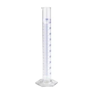 Cylindre gradué de mesure à base hexagonale en verre borosilicaté transparent de 100ml pour laboratoire vente en gros - Product Image 1
