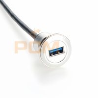 Hochgeschwindigkeits-USB 3.0 A USB3.0 Stecker auf Buchse Einbau-Verlängerungskabel mit Aluminiumlegierungsgehäuse für Auto-Armaturenbrett 0,3m