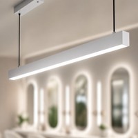 Luminaire suspendu linéaire LED en aluminium de 1200 mm pour salon de beauté, 6000K, dimmable, lampe de plafond pour salon